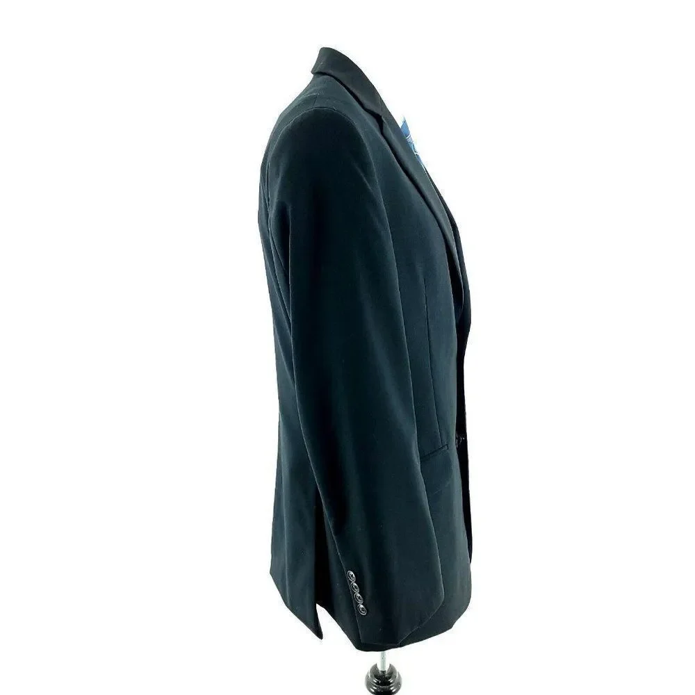Pronto Uomo Wool Polyester Spandex 2 Button Suit Jacket‎ 38R Black